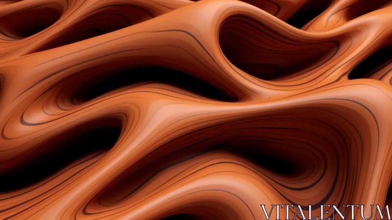 Parametric Wood Surface 3D Rendering | Tranquil Abstract Art AI Image