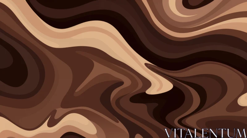 Psychedelic Retro Wavy Brown Background AI Image