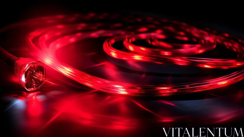 AI ART Red LED Strip Light - Vivid Glow on Black Surface