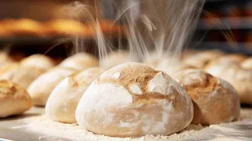 Freshly Baked Bread Rolls with Golden-Brown Crust