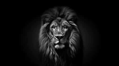 Intense Black and White Lion Portrait - Majestic Wildlife Photography