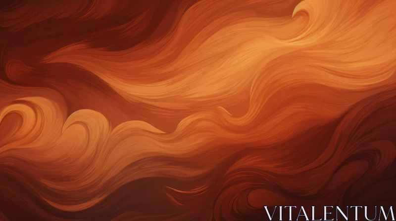 Orange Waves Abstract Background for Design Projects AI Image