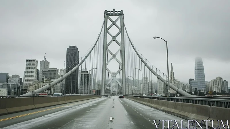 San Francisco-Oakland Bay Bridge - Iconic Suspension Structure AI Image