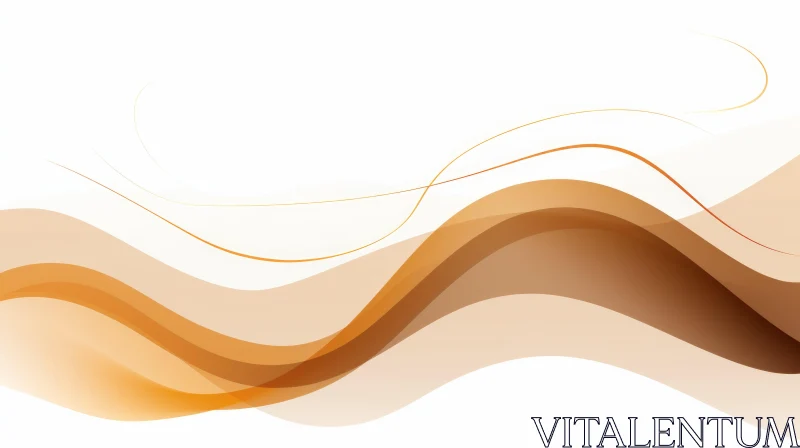 Abstract Brown and Orange Waves Art AI Image