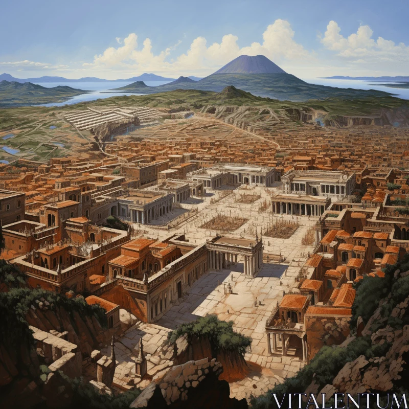 Hyper-Realistic Ancient Egyptian City Illustration Inspired by Minoan Art AI Image