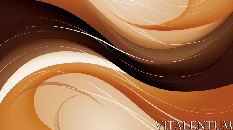 Captivating Abstract Brown and Orange Waves Background AI Image