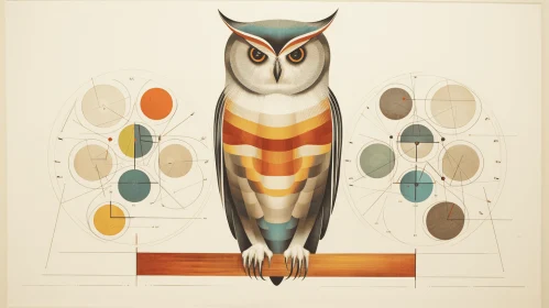 Captivating Owl Art: Geometric Abstraction and Scientific Illustrations
