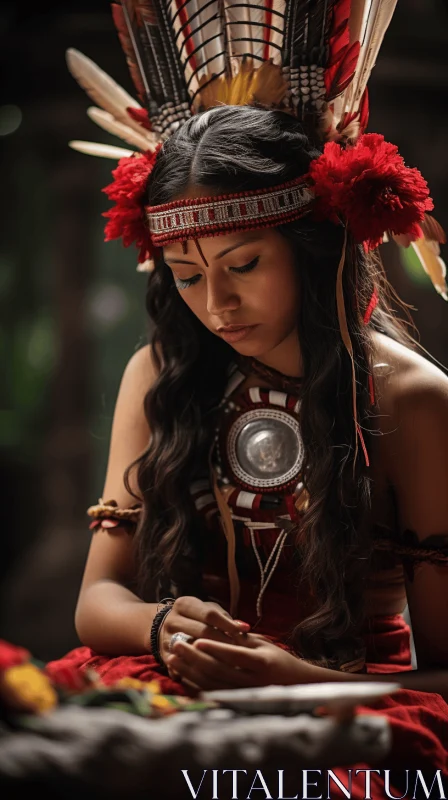 Exquisite Native Female Indian in UHD Image | Clockpunk Aesthetics AI Image
