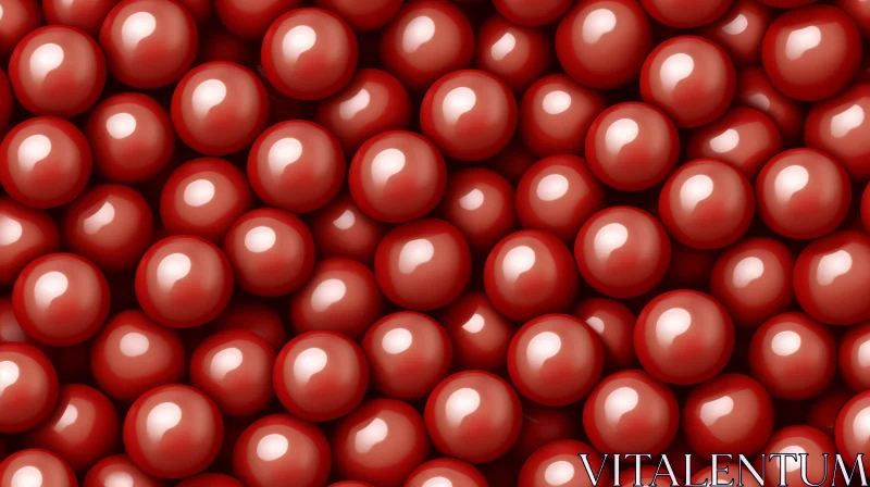 Red Glossy Balls Background | Abstract Art 3D Illustration AI Image
