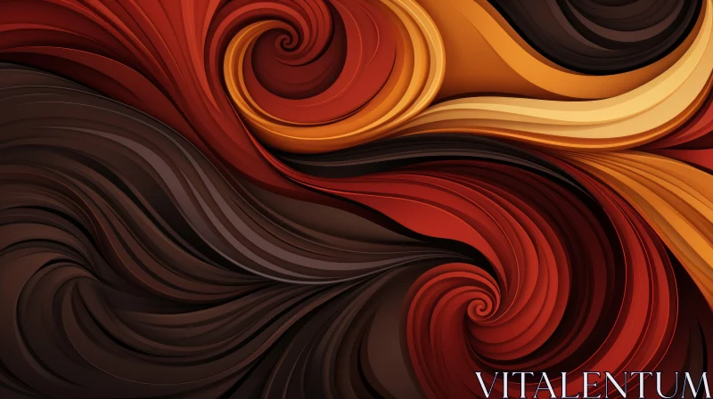Spiral Pattern Abstract Background in Dark Red and Brown AI Image
