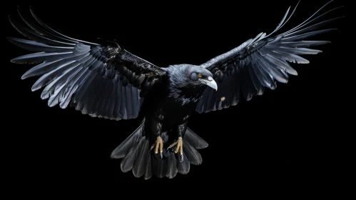 Striking Raven Flight Image