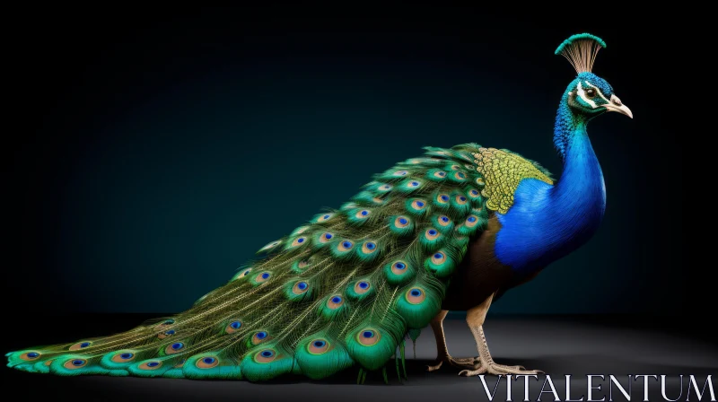Vivid Peacock Feathers Display | Nature Photography AI Image