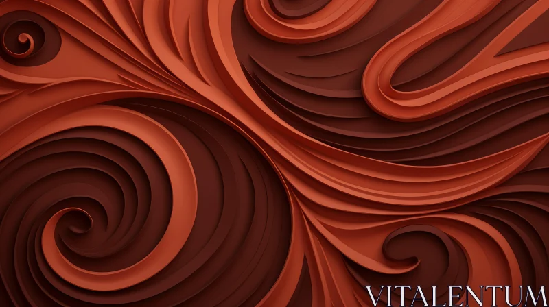 Futuristic 3D Abstract Background with Brown and Orange Gradient AI Image