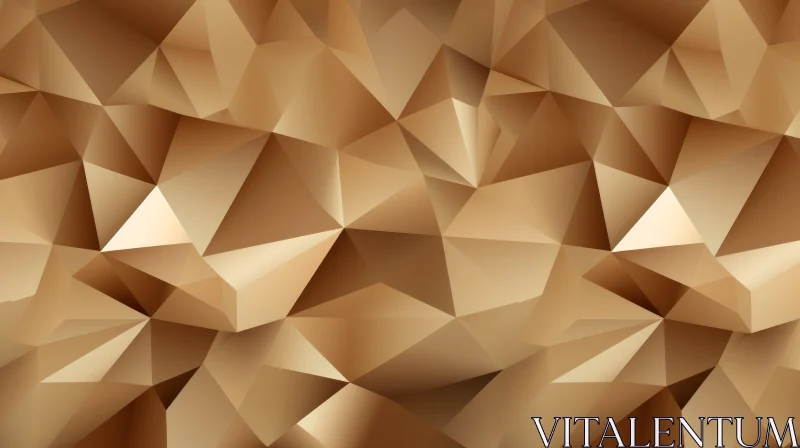 Golden Polygonal Mosaic Abstract 3D Rendering AI Image