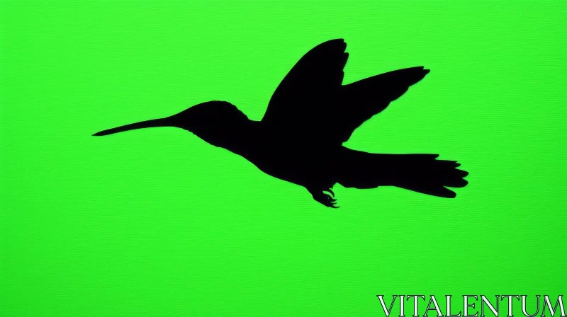 Silhouette of Hummingbird in Flight | Elegant Nature Image AI Image
