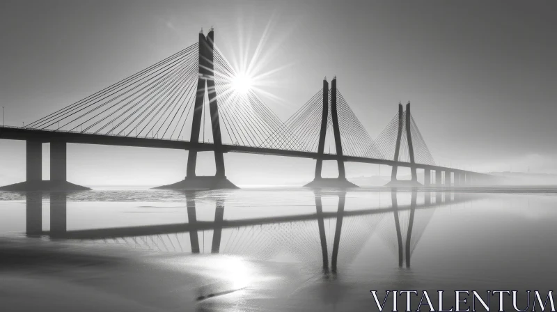 Bridge Over Wide River - Urban Connection AI Image