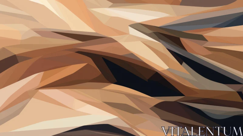 Brown Polygonal Abstract Background | Artistic Low Poly Design AI Image