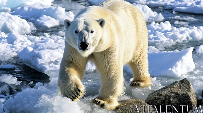 Majestic Polar Bear on Ice - Wildlife Photography AI Image