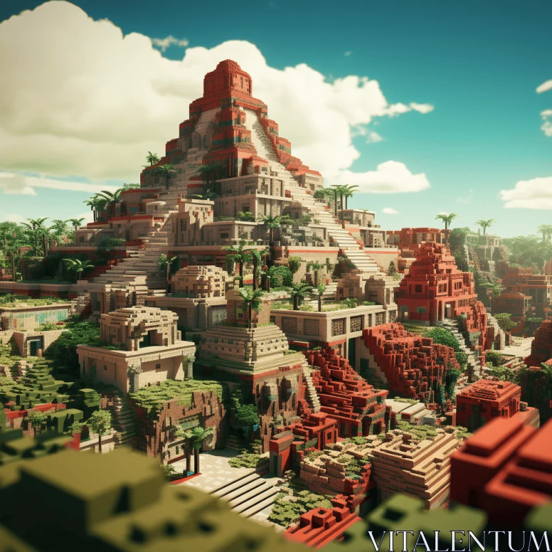 Minecraft City of Egipto Ji: A Mesmerizing Mesoamerican Architectural Masterpiece AI Image