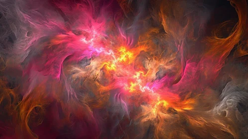 Fiery Fractal Artwork in Bright Colors