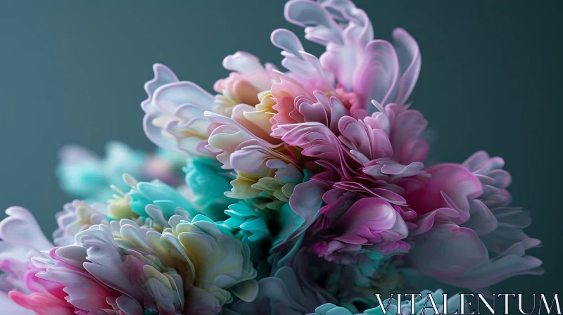 Beautiful 3D Flower Rendering for Home and Office Decor AI Image