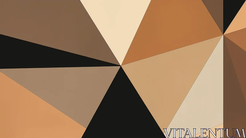 Geometric Triangle Abstraction in Brown, Black, and White AI Image