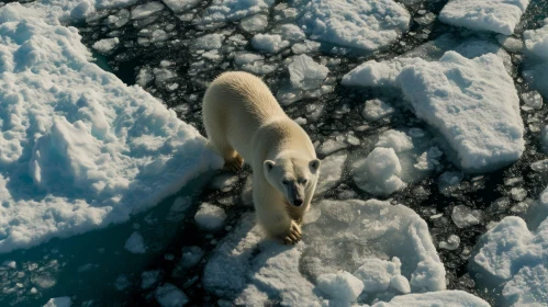 Arctic Wildlife: Majestic Polar Bear on Ice Floes