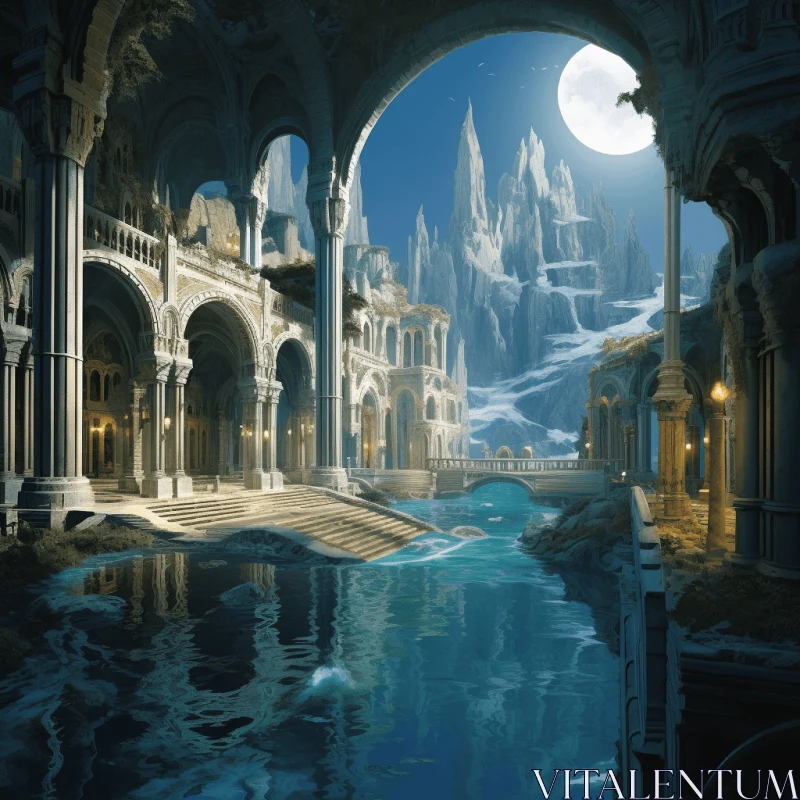 Enchanting Fantasy City in Winter | Hall of Mirrors Style AI Image
