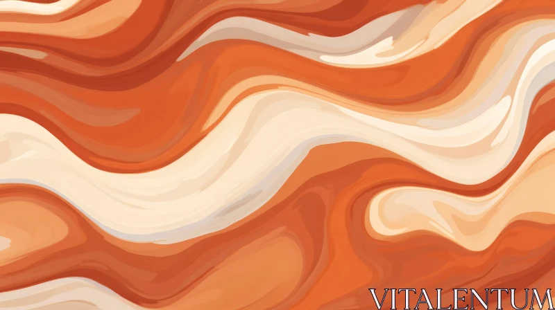 Intriguing Abstract Orange and White Wavy Background AI Image