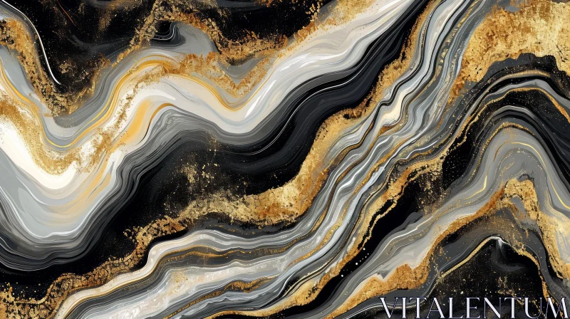 Luxurious Black and Gold Marble Texture AI Image
