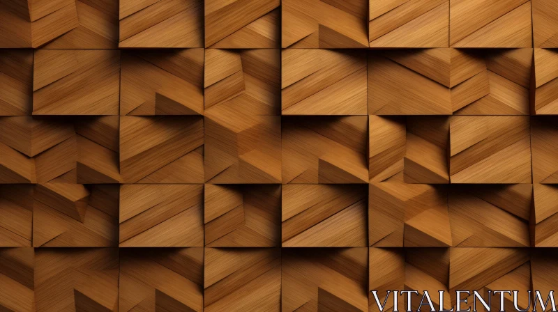 Wooden Block 3D Wall Texture AI Image