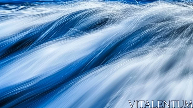 Blue River Abstract Photography for Relaxation AI Image