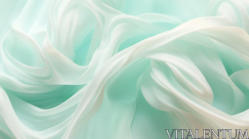 Soft Green Silk Fabric Close-Up | Dreamy Texture Photography AI Image