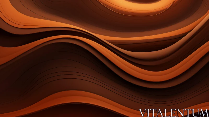 AI ART Warm Brown and Orange Abstract Wavy Background