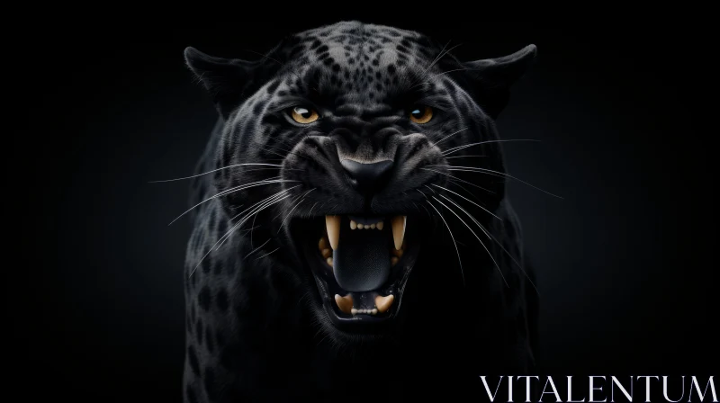 Menacing Black Panther Digital Art AI Image