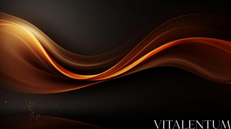 Glowing Orange Wave on Dark Abstract Background AI Image