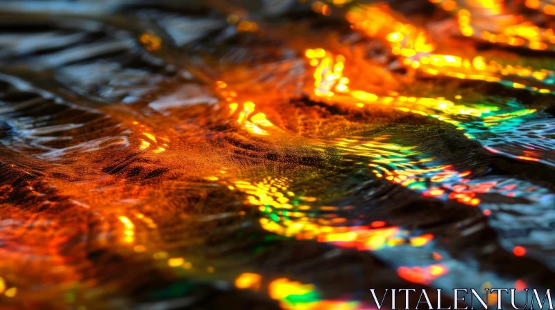 Colorful Water Reflections Close-Up AI Image