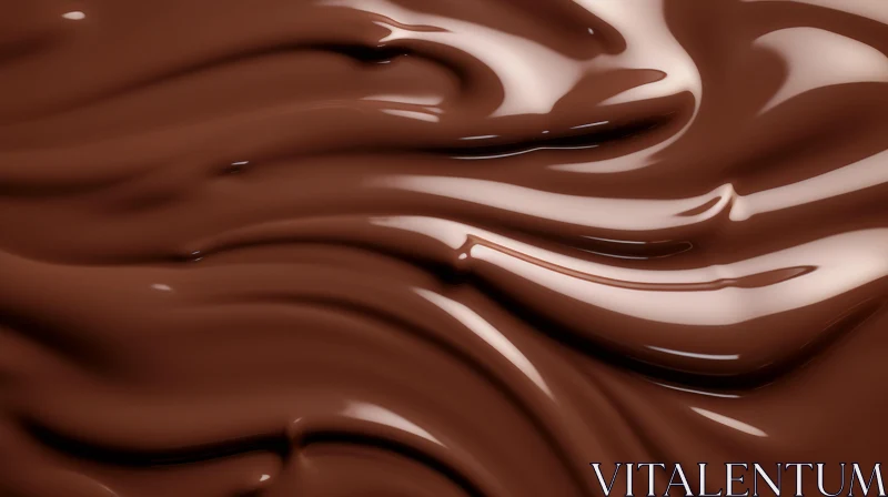 Dark Chocolate with Smooth Ripples - A Tempting Delight AI Image