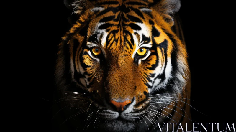 Intense Tiger Portrait: Captivating Animal Photography AI Image