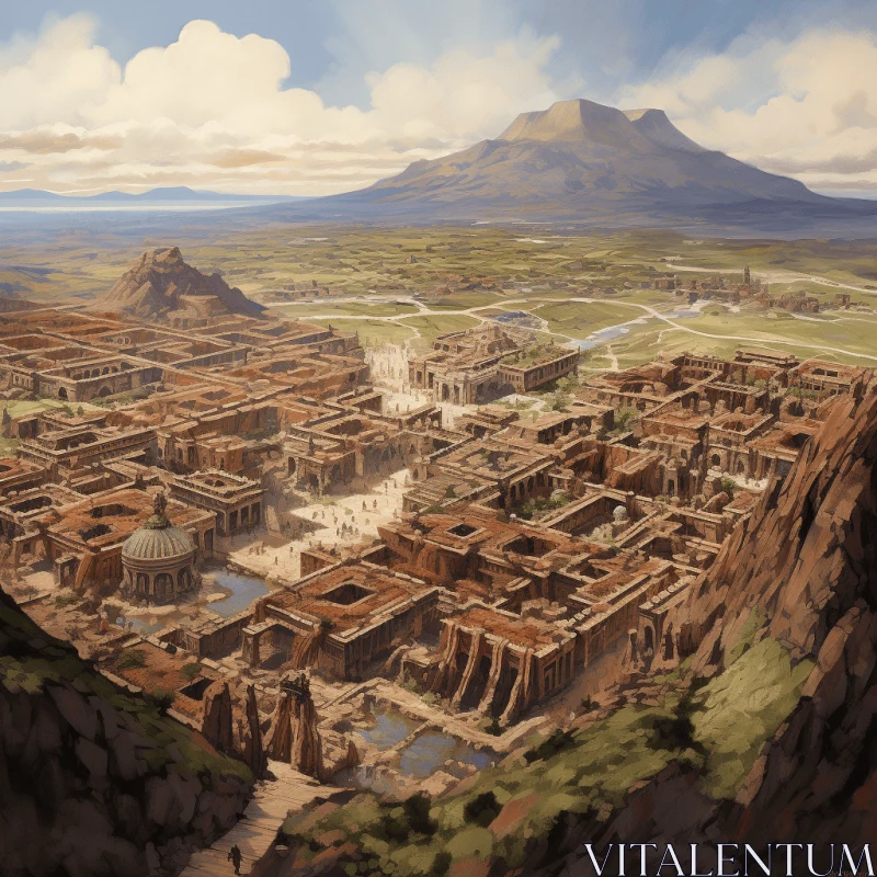Captivating Stone Age City in Anime Style - Minoan Art Influence AI Image