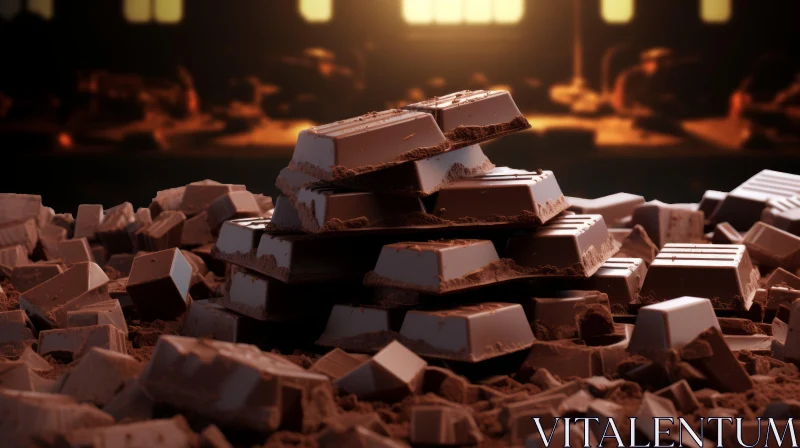 Decadent Chocolate Bars Close-Up AI Image