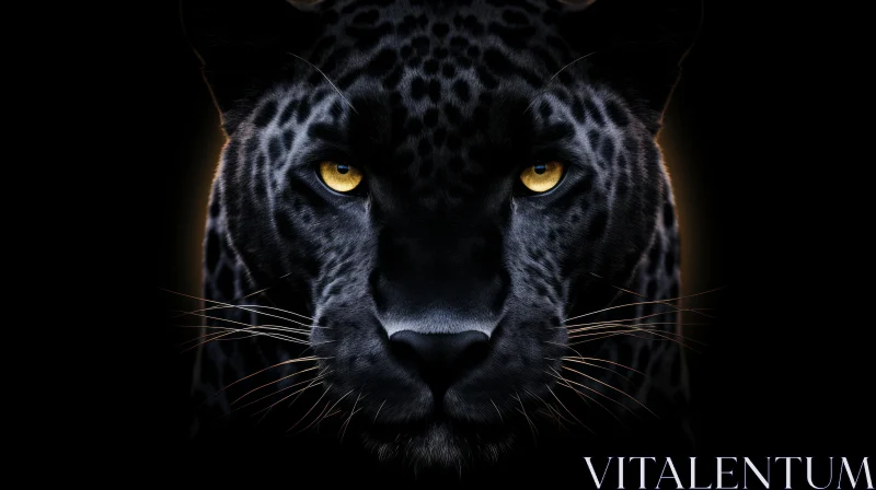 Intense Black Panther Digital Painting AI Image