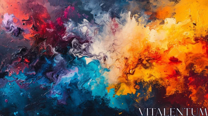 Expressive Abstract Painting in Vibrant Colors