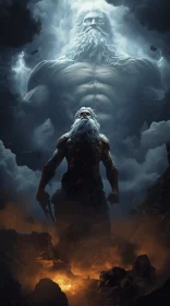 The God of Chaos on a Rocky Mountain | Hyper-Detailed Illustration