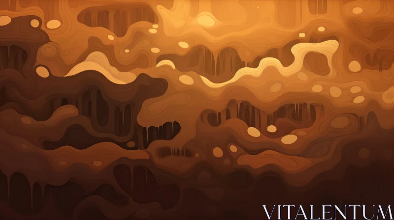 Brown Waves Abstract Background AI Image