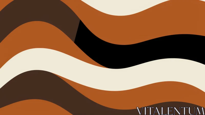 Mesmerizing Abstract Waves in Brown, Black, and White AI Image