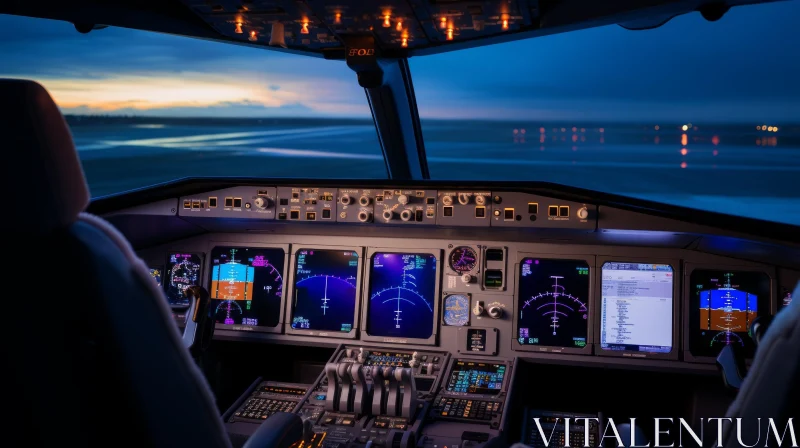 AI ART Detailed Airplane Cockpit View