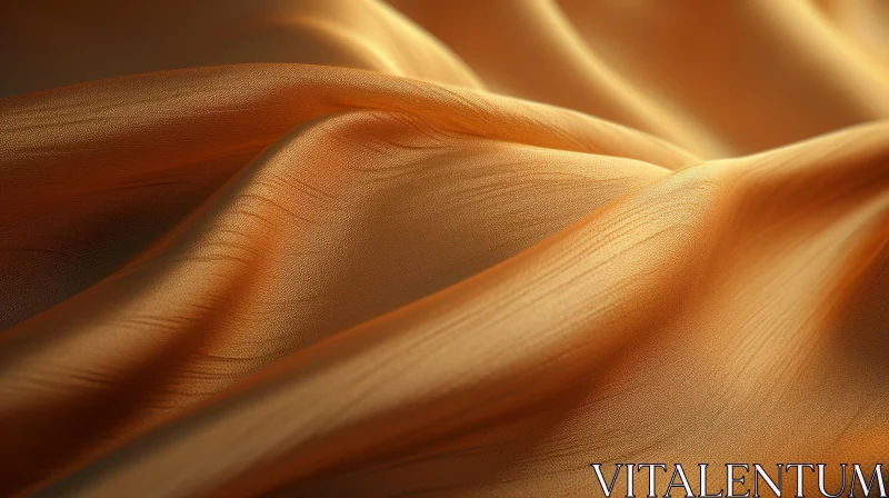 Golden Silk Fabric Close-up | Textured Luxury Material AI Image