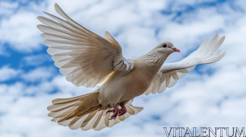 Graceful White Pigeon in Flight: Stunning Nature Imagery AI Image