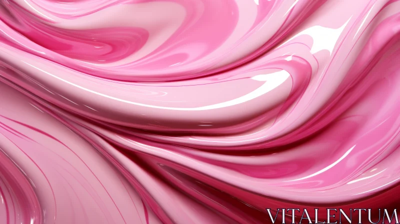 Pink Liquid Wave Pattern - Calming Abstract Art AI Image